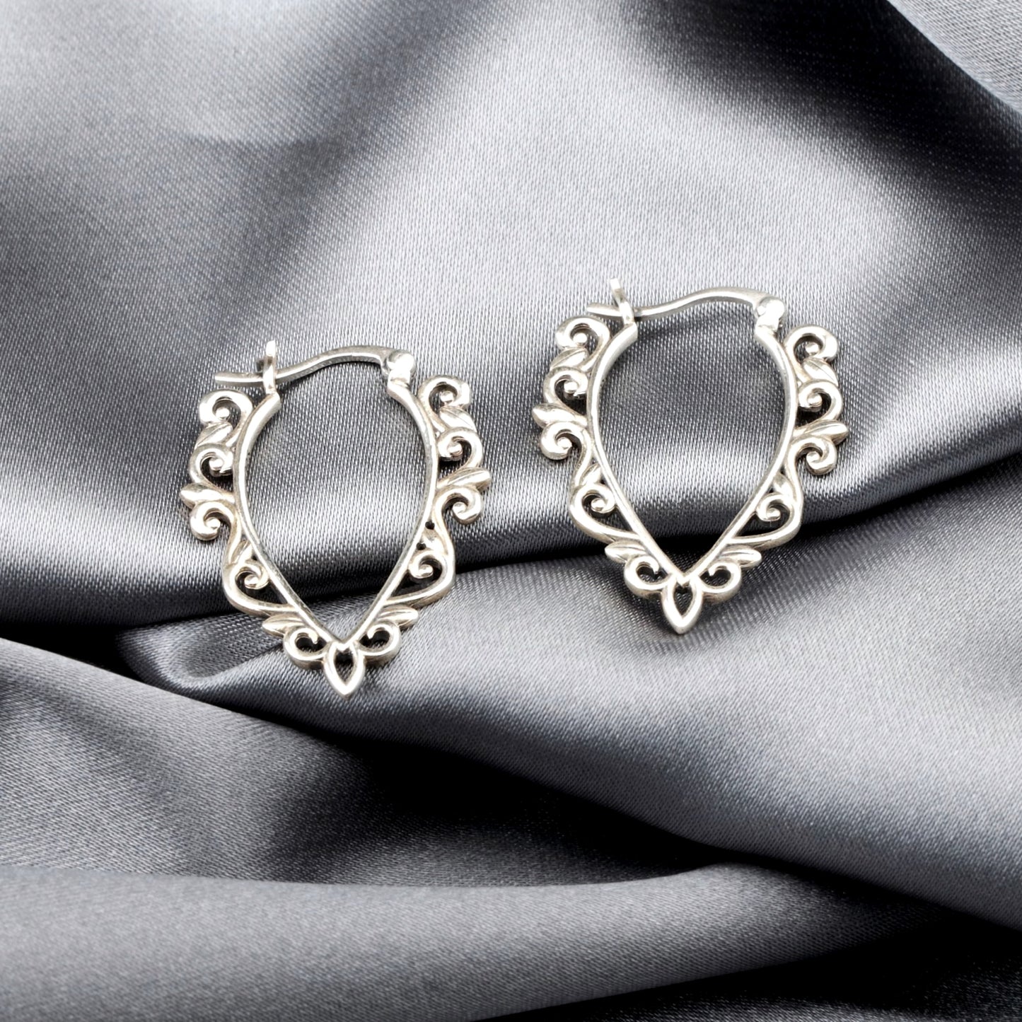 Aura Ornament Örhängen - 925 Sterling Silver Oriental Fairytale Örhängen - Ear925-62