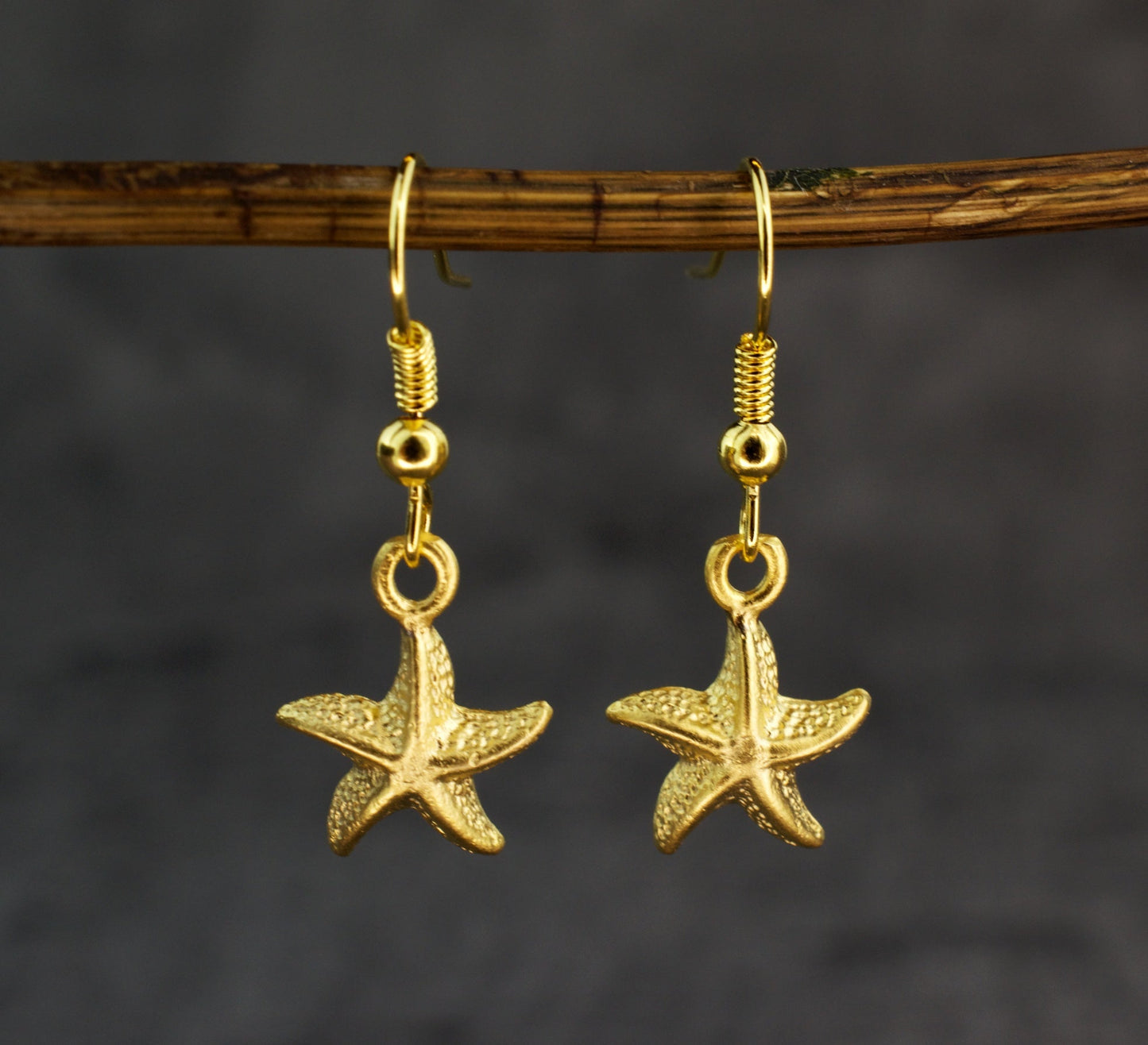 Gyllene örhängen "Starfish" - Vinohr-82