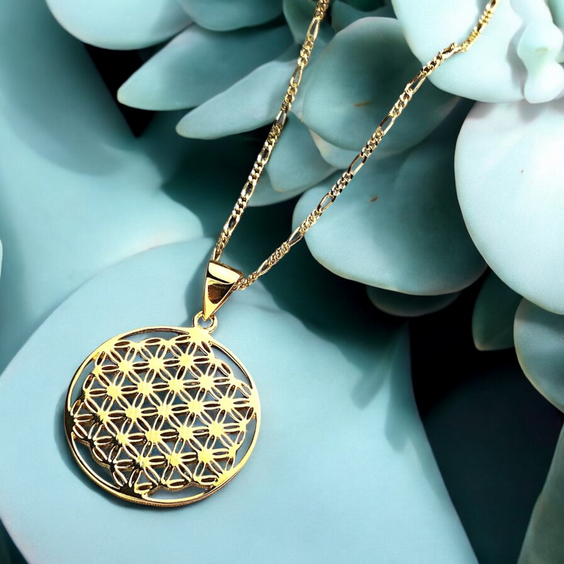 925 Sterling Gilded Chain Flower of Life