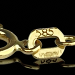 Echtgold 585 Lotus-Kette mit schwarzen Zirkonia – 40 cm – Spirituelle Damen Halskette in feinem Design