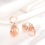 Rose Gold Plated Real Blow Flower örhängen-naturliga smycken-VINOHR-68