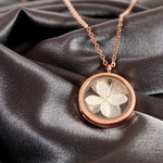 925 Sterling Rosegold Gilded White Hydrangea Blossom Chain - Vik-141