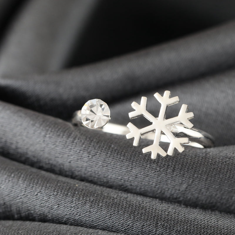 925 Sterling Silver Ring Snowflake - RG925-42