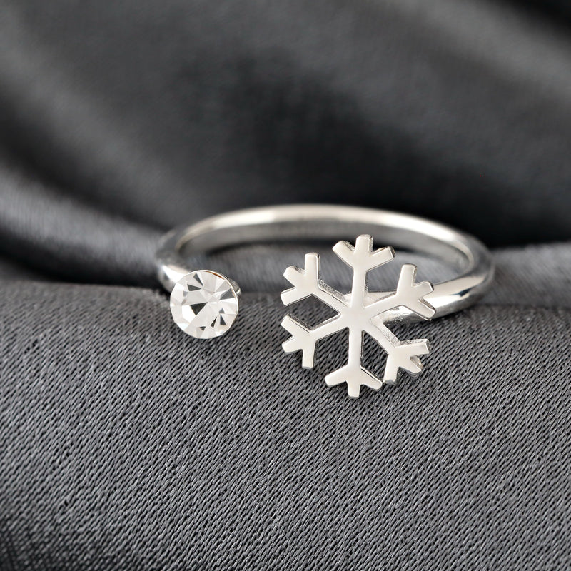 925 Sterling Silver Ring Snowflake - RG925-42