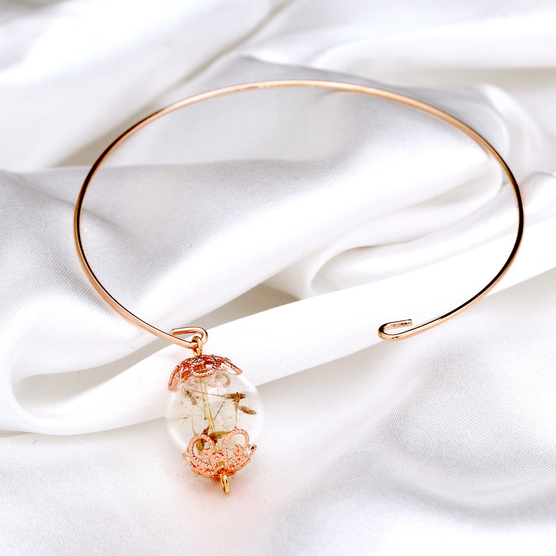 Pusteblumen Samen Rosegold Bangle-Rose guld naturliga smycken RETARM-23