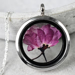 Japansk Sakura Medaljong - 925 Sterling Silver Chain Sakura Cherry Blossom Trailer - K925-79