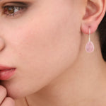 925 Sterling Silver Rose Quartz Örhängen - Elegant Gemstone Smycken Ear925-102