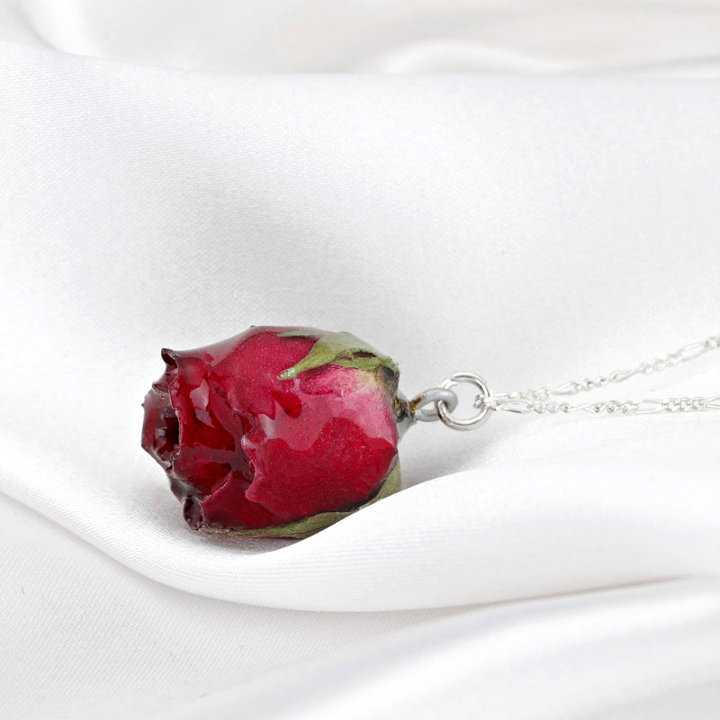 925 Sterling Real Red Rose Silver Chain