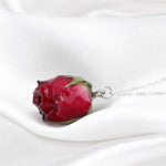 925 Sterling Real Red Rose Silver Chain