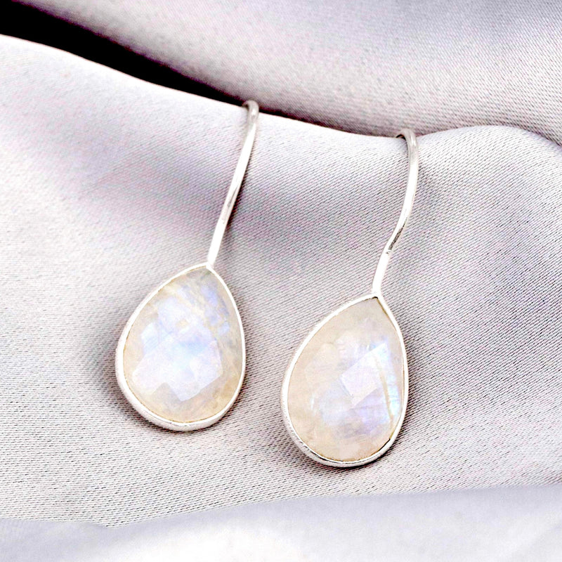 925 Sterling Silver Moonstone Örhängen - Ear925-93