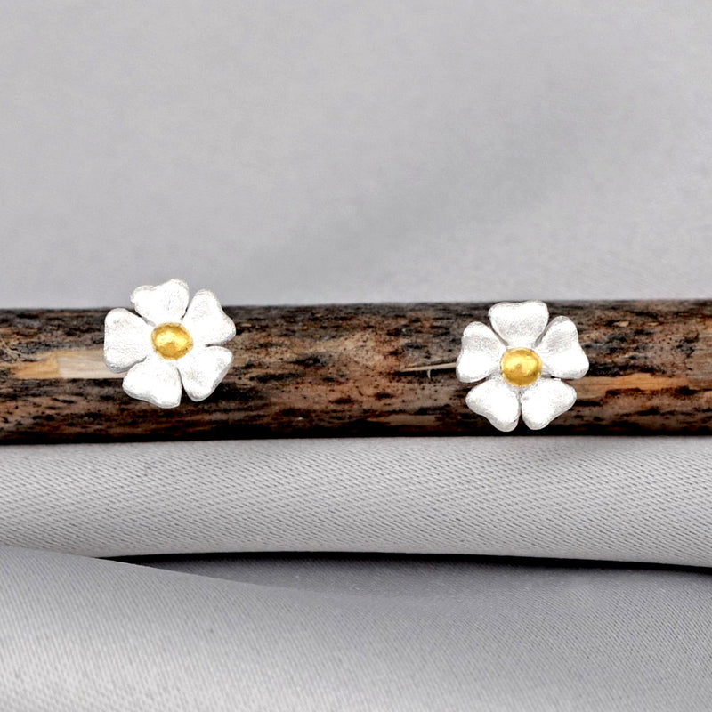 925 Sterling Silver Bicolor örhängen "Buttercups" -OHR925-32