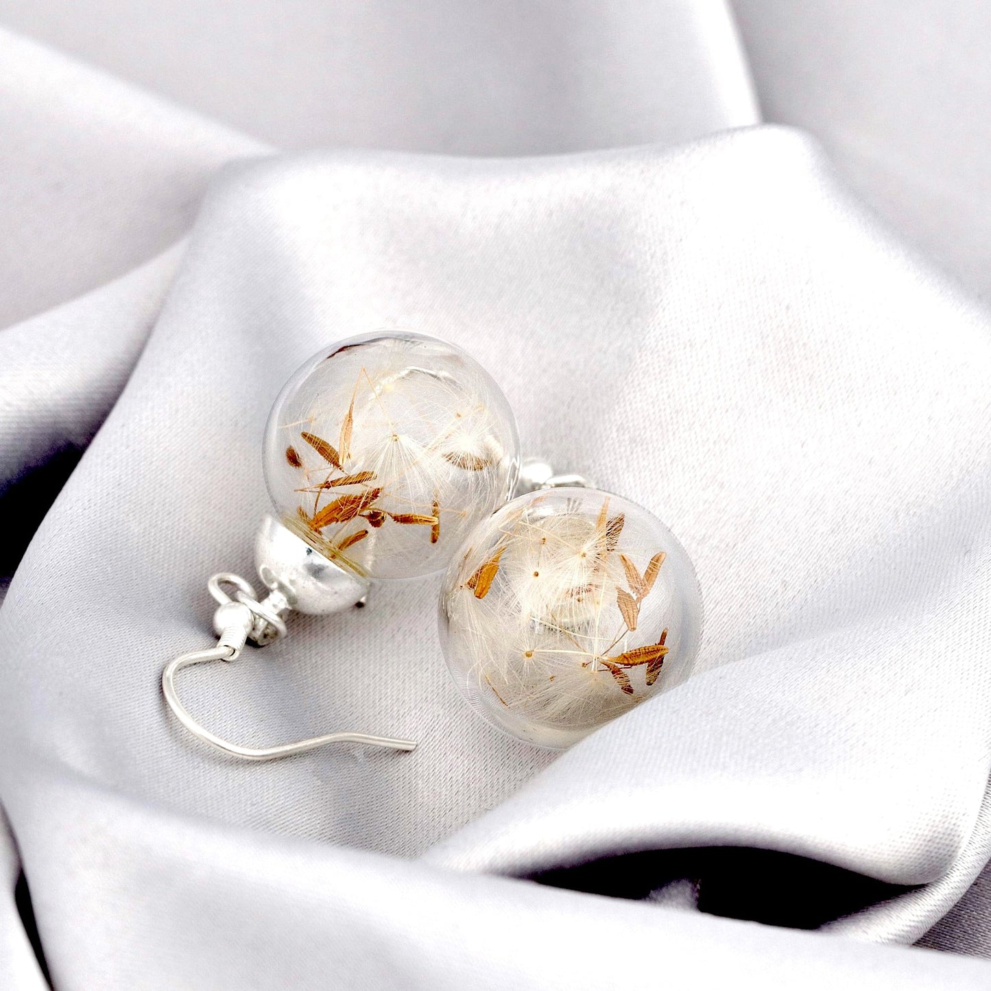 Romantiska äkta massablommor Örhängen - 925 Sterling Silver - Floral Elegant Smycken - Ear925-12