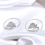 Grob Spiral Örhängen - 925 Sterling Silver Tree of Life Örhängen Ear925-79