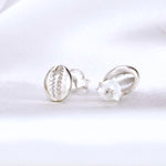 Cowrie Shell Mini öronproppar - 925 Sterling Silver - OHR925-48