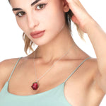 925 Sterling Real Red Rose Silver Chain