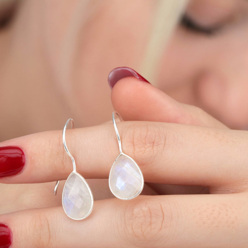 925 Sterling Silver Moonstone Örhängen - Ear925-93