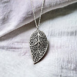 "Antik blad" silverkedja-VIK-74