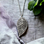 "Antik blad" silverkedja-VIK-74