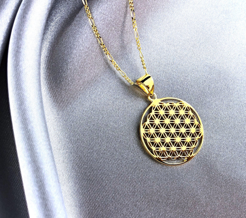 925 Sterling Gilded Chain Flower of Life