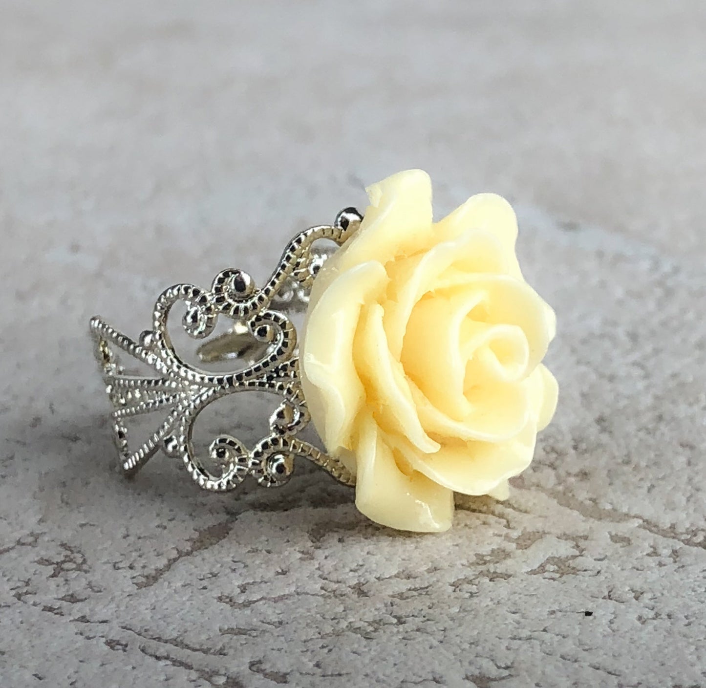 "Spring Rose" ring i vintage stil - Vinrin-38