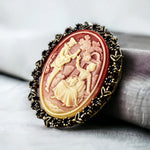 Barock älskare Hänge halsband-brons Cameo Vintage stil-VIK-79