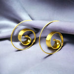 Guld Spiral örhängen - 925 Sterling guldpläterade Hoops lyxiga eleganta Drop örhängen OHR925-70