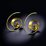 Guld Spiral örhängen - 925 Sterling guldpläterade Hoops lyxiga eleganta Drop örhängen OHR925-70