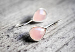 925 Sterling Silver Rose Quartz Örhängen - Elegant Gemstone Smycken Ear925-102
