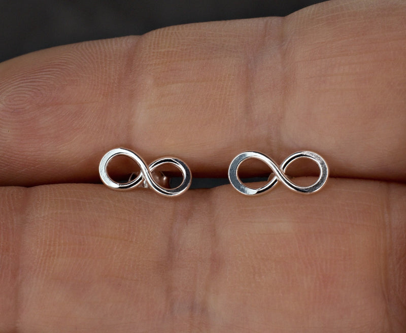 Infinity Mini Stud örhängen-925 Sterling Silver minimalistiska smycken-OHR925-110