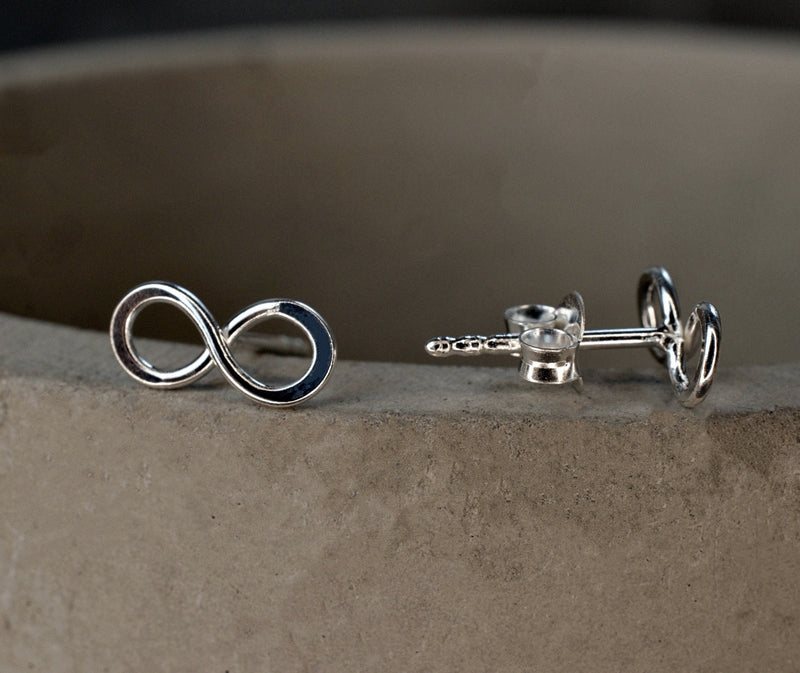 Infinity Mini Stud örhängen-925 Sterling Silver minimalistiska smycken-OHR925-110