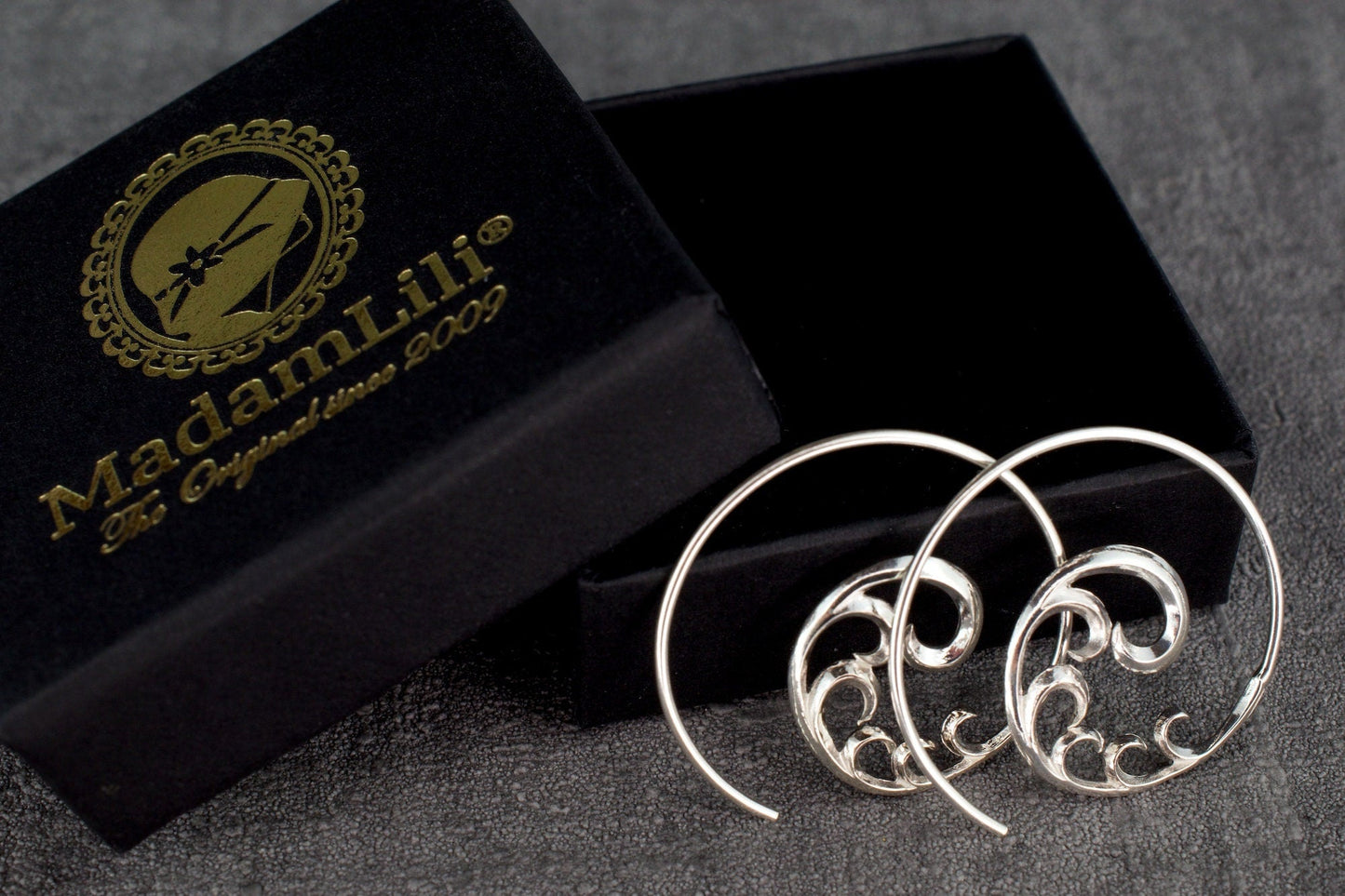 925 Sterling Silver "Ornament" Spiral Örhängen - Ear925-24