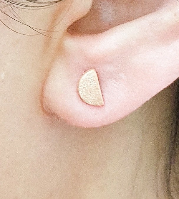 Crescent mini stud örhängen - 925 rosegold guldpläterade minimalistiska örhängen - öron925-39