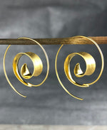 Guld Spiral örhängen - 925 Sterling guldpläterade Hoops lyxiga eleganta Drop örhängen OHR925-70