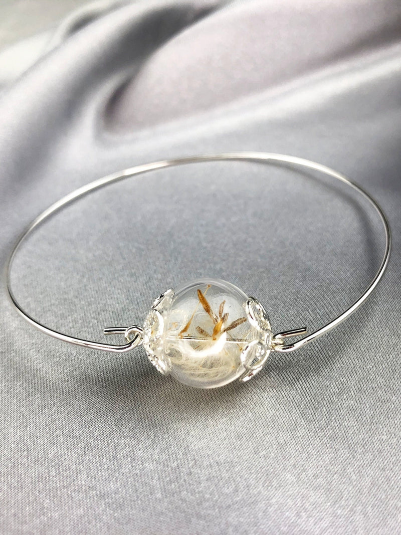 Elegant Pusteblumen Seed Bangle-minimalistiska silverpläterade smycken-RETARM-32