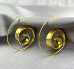 Guld Spiral örhängen - 925 Sterling guldpläterade Hoops lyxiga eleganta Drop örhängen OHR925-70