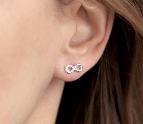 Infinity Mini Stud örhängen-925 Sterling Silver minimalistiska smycken-OHR925-110