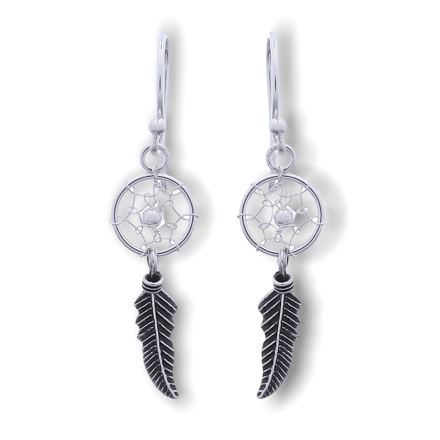 Dream Catcher Örhängen - 925 Sterling Silver Tribal Boho Shaman Indiska Smycken - Ear925-42