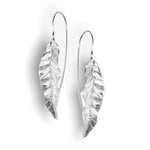 Långa löv Örhängen - 925 Sterling Silver Örhängen - Elegant Naturtillbehör - Ear925-122