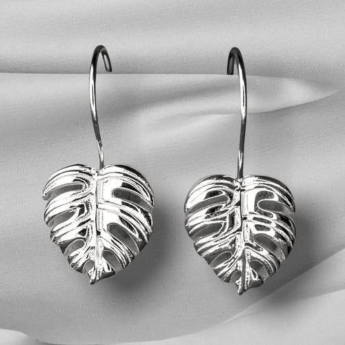 Monstera bladörhängen - 925 Sterling Silver Exotiska Leaves Örhängen - Ear925-115