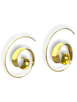 Guld Spiral örhängen - 925 Sterling guldpläterade Hoops lyxiga eleganta Drop örhängen OHR925-70