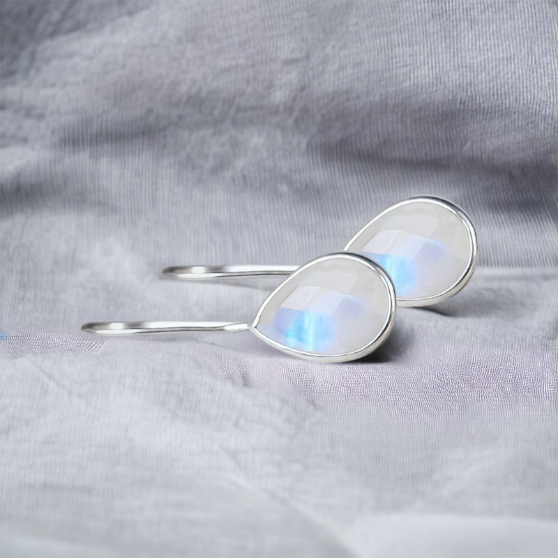 925 Sterling Silver Moonstone Örhängen - Ear925-93