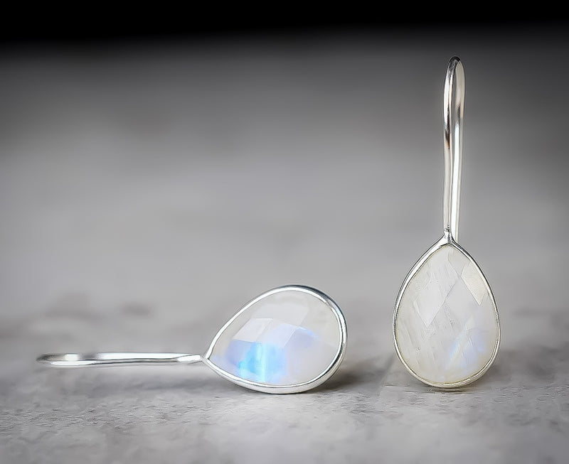 925 Sterling Silver Moonstone Örhängen - Ear925-93