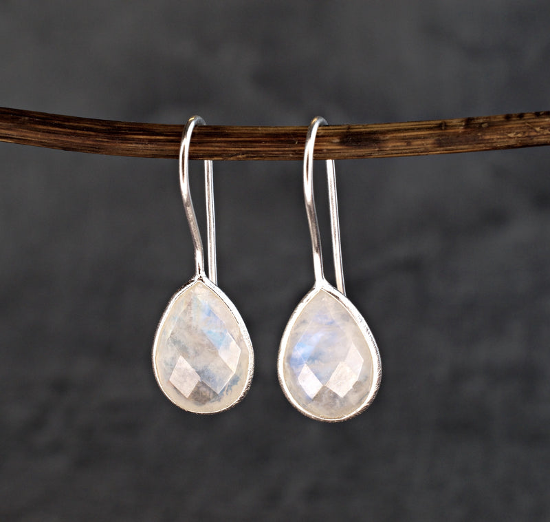 925 Sterling Silver Moonstone Örhängen - Ear925-93