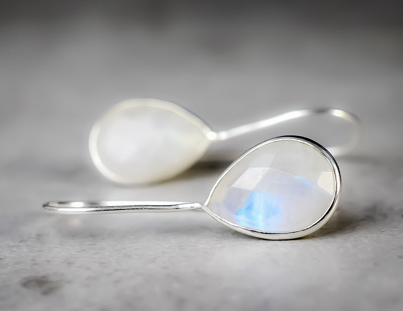 925 Sterling Silver Moonstone Örhängen - Ear925-93