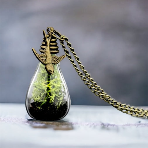 Vår - Äkta Moss & Earth Bronze Chain