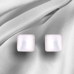 925 Sterling Silver Square Mini Stud Örhängen Pearly - Ear925-71