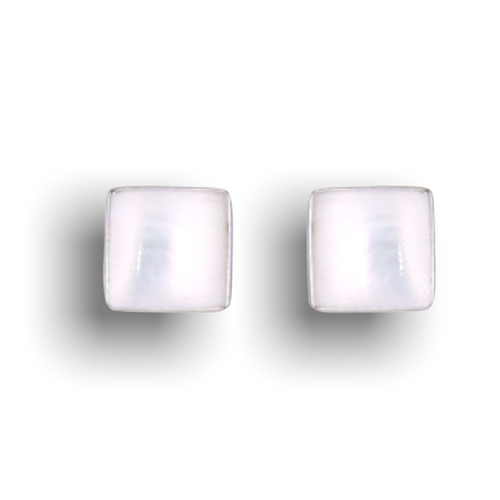 925 Sterling Silver Square Mini Stud Örhängen Pearly - Ear925-71