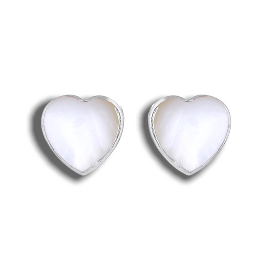 Mini 925 sterling silver pearl stud örhängen hjärta