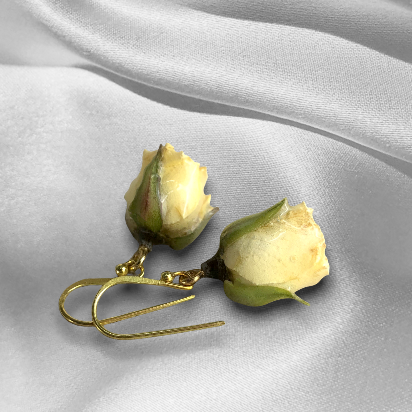925 sterling guldpläterade örhängen med riktiga rosor - öron925-127