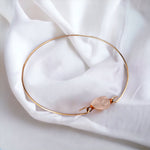 Rose Quartz Bangle - Rosegold guldpläterade minimalistiska ädelsten smycken - retars 51